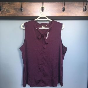 NWT Reitmans Plum Bow Neck Tank